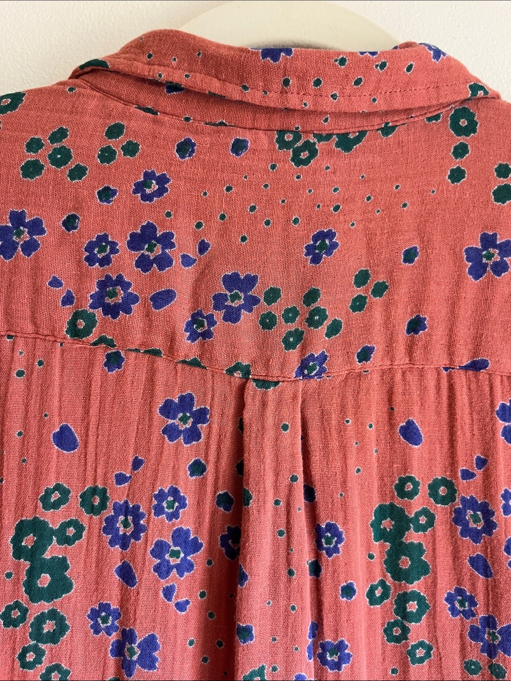 Natural Life Floral Button Front Long Sleeve Pink Green Shirt Dress Sz XL - Picture 10 of 11